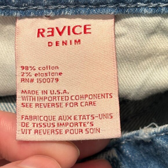 Revice Multi Wash Medium Rise Patchwork Raw Hem Ankle Jeans Women's Size 24 - Picture 4 of 7